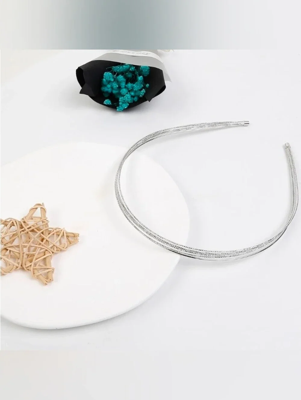 Silver Multi-Layered Row Metallic Headband - Women Accessories BNIB